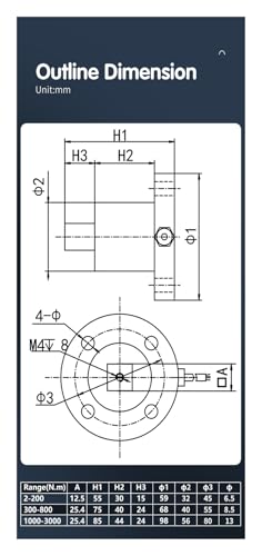 Capteur de couple statique à haute étanchéité IP65 pour mesure de force 50NM - 7