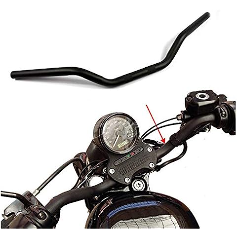 Motorcycle Hanger 1 inch 25mm Ace Cafe Racer Clubman Handlebar Handle bars handlebars Bar compatible with Harley Sportster XL883 XL1200(Black Low) Cover