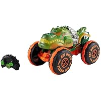 Hot Wheels Monster Trucks Remote-Control Toy Vehicle, 1:15 Scale Rageasaur RC with Grip Action Tires for Off-Roading & Wheelie Stunting