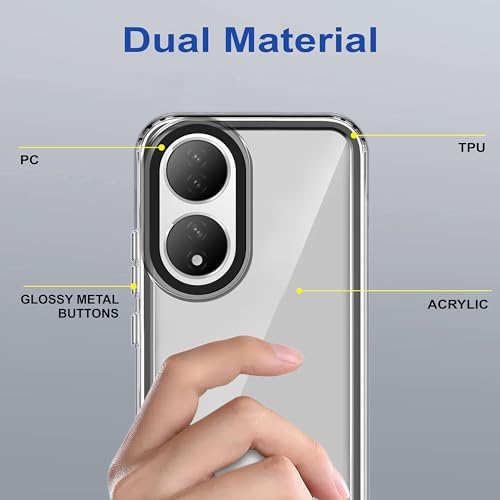 Image of Zapcase Back Case Cover for VIVO Y100A 5G | Compatible for VIVO Y100A 5G Back Cover | Case Cover with Camera Protection | (TPU + PC | Translucent Black)