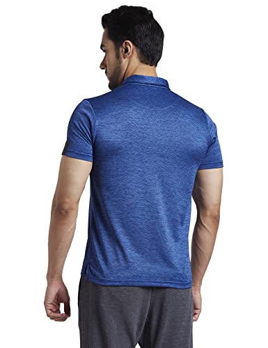 Image of Parx Men's Pure Polyester Solid Pattern Regular Fit Polo Neck Half Sleeve Casual T-Shirt