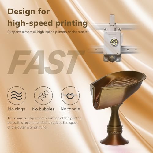 Image of AMOLEN PLA Filament 1.75mm,Silk Pla Aged Brass Gradient, 3D Printer Filament 1.75mm for 3D Printing Dimensional Accuracy ±0.02mm for Most 3D Printer 1KG(2.2lbs)