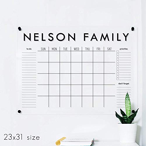 Circle And Square Decor Large Acrylic Calendar, Dry Erase Monthly Acrylic Calendar, Dry Erase Wall Calendar thumb #4