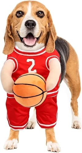 犬コスチューム ハロウィン 二足歩行 コスプレ衣装防寒 保温 着ぐるみ コスプレ衣装 変装 仮装 猫服 猫コスプレ 二足歩行 小中型犬ボールを持った犬用バスケットボールコスチューム犬 猫 ハロウィン ペット用衣装 おもしろ衣装でハロウィーンパーティーハロウ