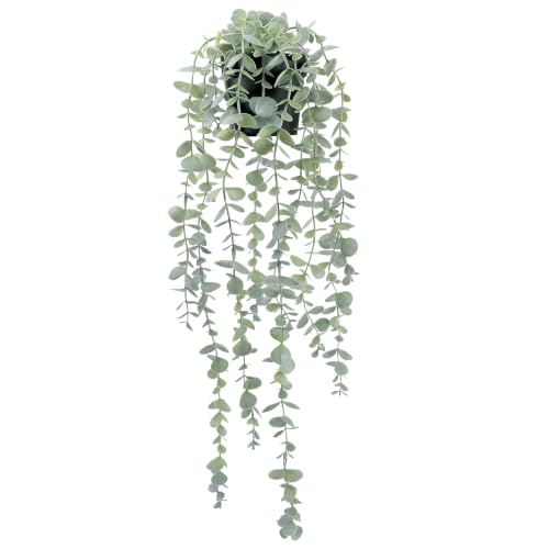 COCOBOO Künstliche Hängepflanzen, Eukalyptus, künstliche Hängepflanze für Wand, Zimmer, Zuhause, Innen- und Außenbereich, Regaldekoration, 1 Stück
