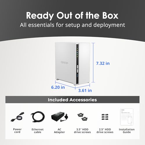Image of QNAP TS-233-US 2 Bay Affordable Desktop NAS with ARM Cortex-A55 Quad-core Processor and 2 GB DDR4 RAM (Diskless)