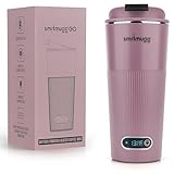 SmrtMugg GO Heated Coffee Mug, Travel Mug, 13.5 OZ. Smart Mug, Battery Powered Heated Coffee Mug, Great for Coffee and Tea, Snap on Magnetic Charging Cord, New and Improved (Lilac)