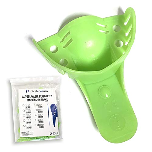 Dental Impression Trays Anterior Upper - Autoclavable Perforated Impression Tray Set - Size Number 9 (Bag of 12) by PlastCare USA