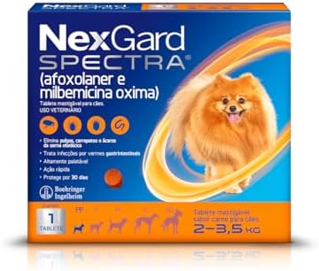 NexGard Spectra Antipulgas e Carrapatos e Vermífugo para Cães de ...