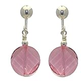 clip on light shade lowes  LE TWIST Silver Plated Light Rose Crystal Clip On Earrings