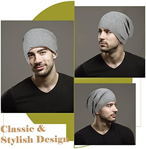 ECOMBOS Slouch Beanie Hats for Mens Womens Thin Beanie Light Jersey Skull Cap Soft Cotton Summer Hat Slouchy Baggy Beanie Hat for Unisex