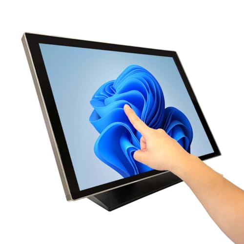 Image of ANGEL POS Commercial-Grade 19 inch Sturdy Aluminum Frame 4:3 Capacitive Touch Screen Monitor, 1280x1024, Splash-Proof Glass, Bezel-Free Design, Metal Casing & Base, Back Control Buttons,