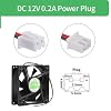 80mm by 80mm by 25mm 8025 12V DC 0.20A Dual Ball Bearing Brushless Cooling Fan 2pin AV-F8025MB UL CE