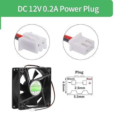 80mm by 80mm by 25mm 8025 12V DC 0.20A Dual Ball Bearing Brushless Cooling Fan 2pin AV-F8025MB UL CE