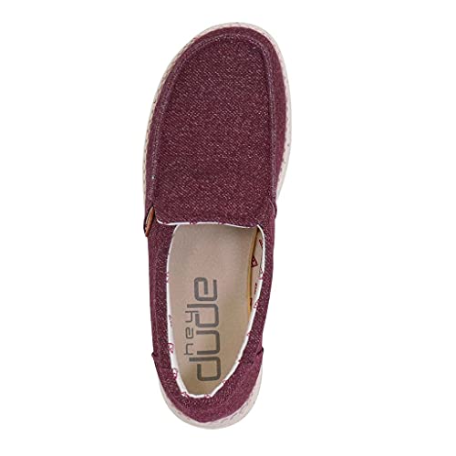 Hey Dude Women's Misty Burgundy Size 7 | Women’s Loafers | Women’s Slip On Shoes | Comfortable & Light-Weight #TOP6