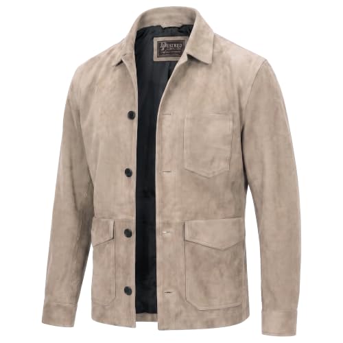 Image of Suede Leather Jacket Men - Real Lambskin Suede Casual Leather Jackets For Men - Mens Suede Jacket