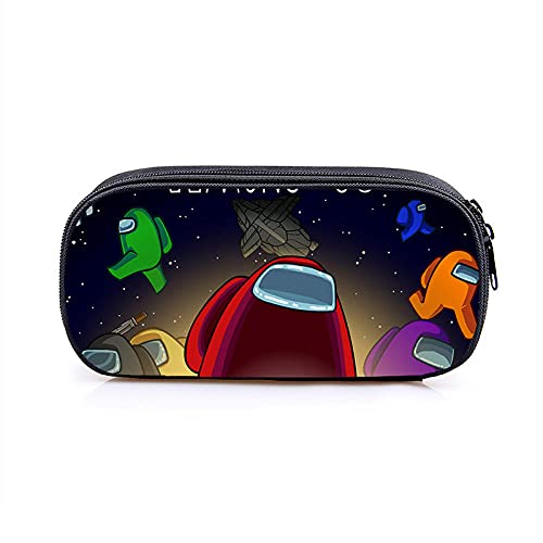 CBBIEN 3d Video Game Among Us Makeup Impostor Case Anime Pencil Box Cartoon Cosmetic Bag Girls Zipper School Supplies Makeup Pouch