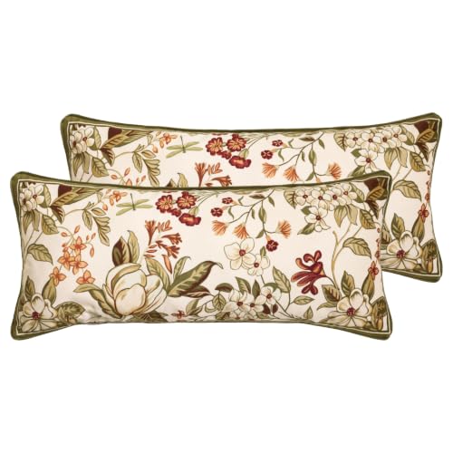 ISAENNE Designer Velvet Rectangle Throw Pillow Covers,28"x12" Set of 2
