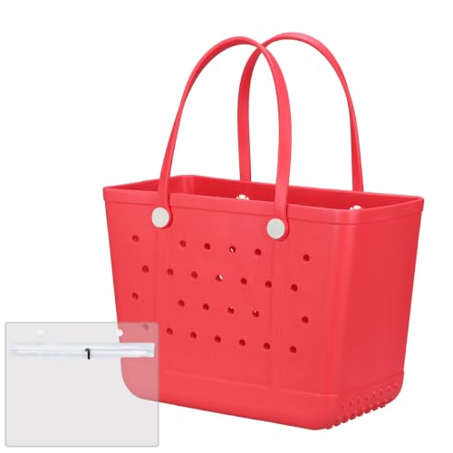 Image of Beach Bag X Large Rubber Tote Bag, Waterproof Washable Open for Women Croc Bag Hand Bag for Beach Pool Yoga