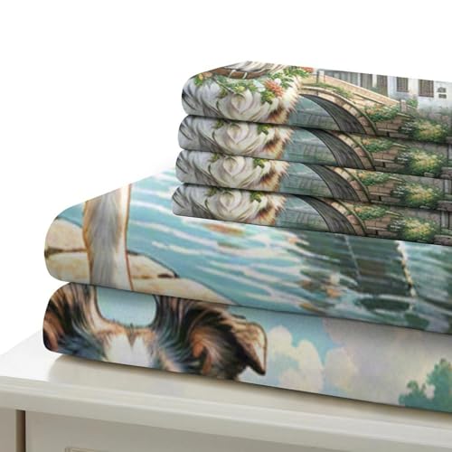 Housse de couette Border Collie pour chambre d'enfant douce et zippée 135x200 - 6