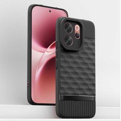 Image of Pikkme Back Cover for Vivo V70 5G Camera Protection 3D Hexa Cube Design Silicone Protective Bumper Case (Black)