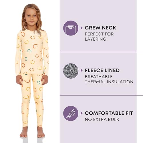 Image of Rocky Thermal Underwear for Girls Fleece Lined Thermals Kids Base Layer Long John Set