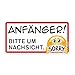 Produktbild Auto-Magnet-Schild Anfänger! Bitte um Nachsicht. Sorry I 20 x 10 cm I Vorsicht Achtung Fahranfänger I mit Smile I wetterfest magnetisch I mit Smile I kfz664