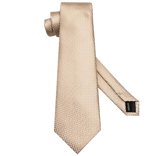 Image of Hi-Tie Men Silk Ties Set with Flower Lapel Pin Necktie Pocket Square Cufflinks for Tuxedo Wedding Business