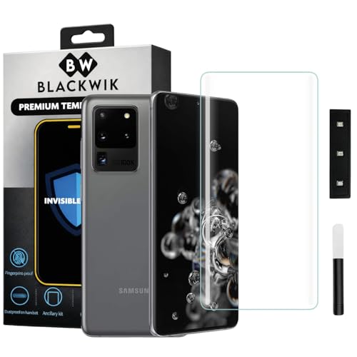 Image of Blackwik Advanced Curved UV Tempered Glass For Samsung S20 Ultra Cellphone (Transparent, Pack Of 1) Advanced Border Less Full Screen Coverage UV Screen Protector Guard With Installation Kit