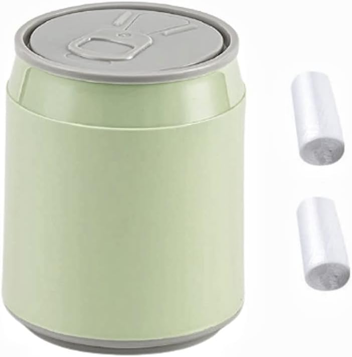 Table Trash Can,Mini Desktop Trash Can with Press Type Lid,Mini Portable Table Waste bin Desktop Dustbin for Home Living Room Kitchen Bathroom Office Car Indoor Small trash can (Green)