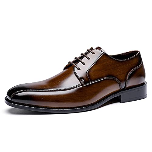 EVSER Dress Shoes for Men Lace Up Square Bike Burnish