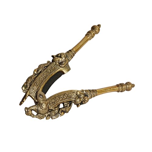 ARTVARKO Brass Peacock Ethnic Designs Nut Supari Betel Cutter/Sudi/Sarota Cracker Akhrot/Walnut Sudi & Adkitta Good Grip 8 Inch