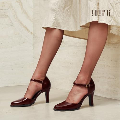 Image of IDIFU IN3 Closed Toe Chunky High Heels Comfortable Dress Shoes for Women