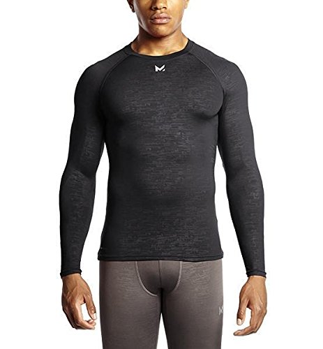 Mission Men's VaporActive Base Layer Long Sleeve Top, Black, XX-Large
