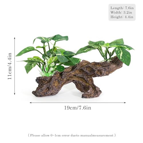 Image of 4PCS Driftwood Cave Aquarium Decor Silk Aquarium Plants for Betta Fish Tank Decorations