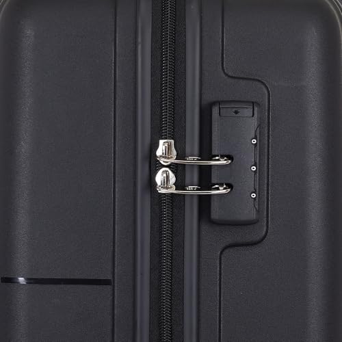 Image of Kamiliant Cabin Polypropylene KAM Double 8 Spinner Wheels Hard Shell Suitcase Might DW SP55CM Black,Small