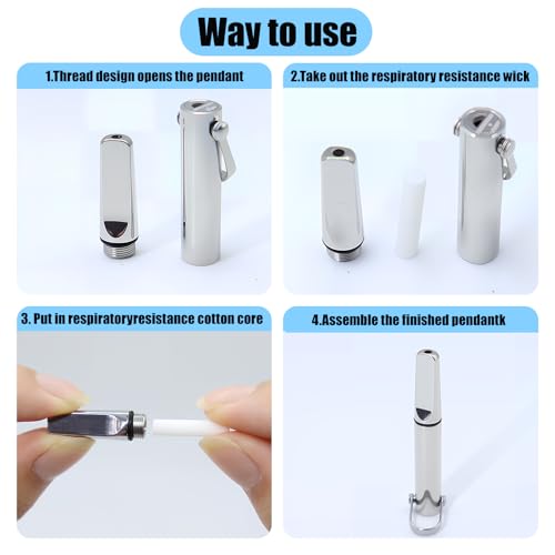 Quit Smoking Necklace with Filter Cotton, Breathing Necklace for Anxiety & Stress Relief, Portable Anti-Smoking Tool with Stainless Steel, Comfortable for Men & Women3