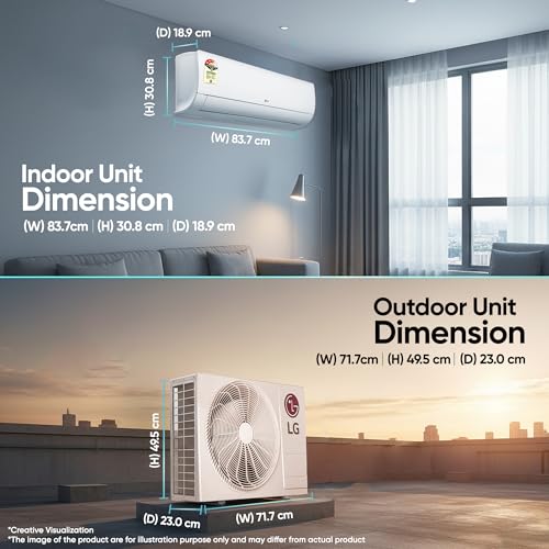 Image of LG 1.5 Ton 3 Star, New star rated, Smart Inverter Split AC (Copper, AI Convertible 6-in-1, Faster Cooling & Energy Saving, Diet Mode+, HD Filter with Anti-Virus Protection,Him Clean, AS-Q18JNXE,White)