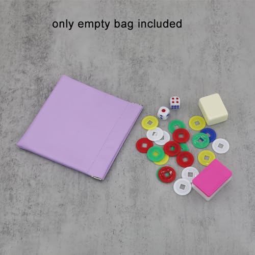 Bolsa para dados Mahjong 4.7x4.7 pulgadas color púrpura miniatura 6
