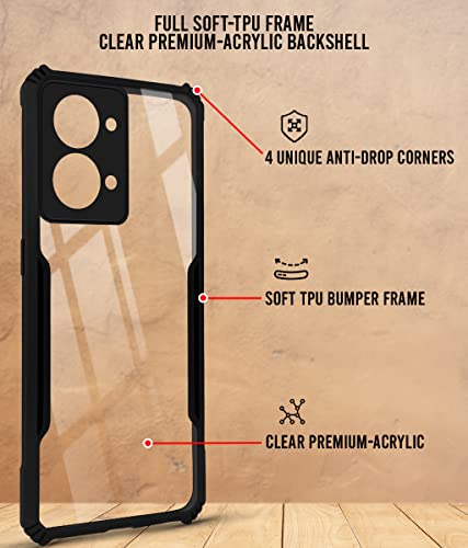 Image of Jkobi Back Cover Case for OnePlus Nord 2T 5G (Crystal Glass Back | Camera Protection | Shockproof Bumpers | Professional Black)