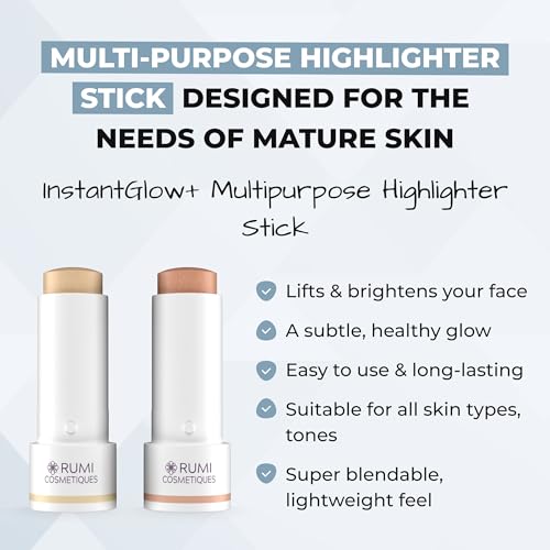 Rumi Cosmetiques InstantGlow+ Highlighter Makeup Stick - Enriched with Skin Vitamins For Mature Women and Sensitive Skin - Cream Texture Formula With Natural Satin Finish (Cinnamon) - Image 3