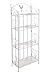 CLP Étagère Pieghevole Mia in Ferro I Scaffale Libreria Decorativo 4 Ripiani H 153 CM I Scaffale Cucina Étagère Rustico A Muro, Colore:Bianco