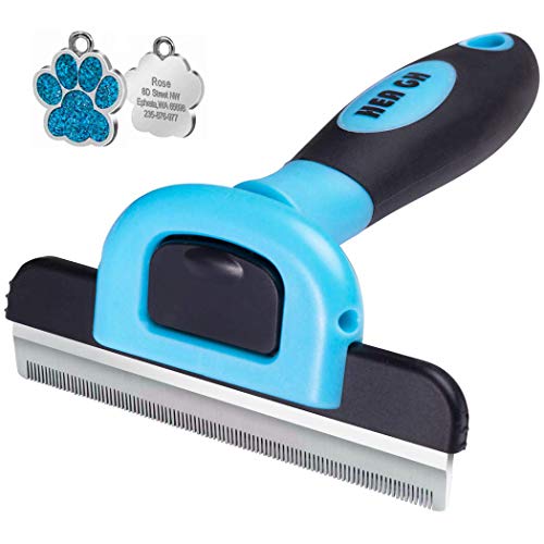 HEA GH Dog Deshedding Tool Pet Grooming Brush for Dogs and Cat- 4 Inches Wide Stainless Steel Blade Dramatically Reduce Shedding for Small Medium and Large Pets