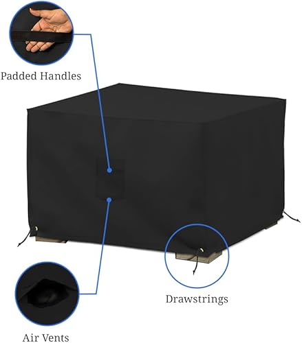 Miniatura 4 de Covers & All Funda otomana para exteriores, poliéster de PVC de 12 onzas, impermeable, resistente a desgarros y rayos UV, fundas cuadradas para