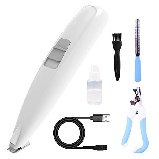 Pet Foot Hair Clippers with Led Light, Professional Pet Hair Trimmers, Pet Grooming Kit, Low Noise, USB Rechargeable, Electric Clippers for Hair Around Face, Eyes, Ears, Rump, Paws (White)