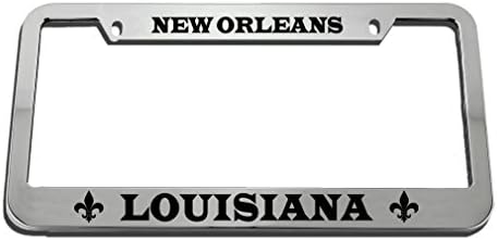 New Orleans Louisiana Zinc Metal License Plate Frame Car Auto Tag Holder - Chrome 2 Holes image 5