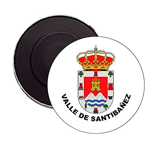 ROUND MAGNET. HERALDIC SHIELD SANTIBAÑEZ VALLEY BURGOS