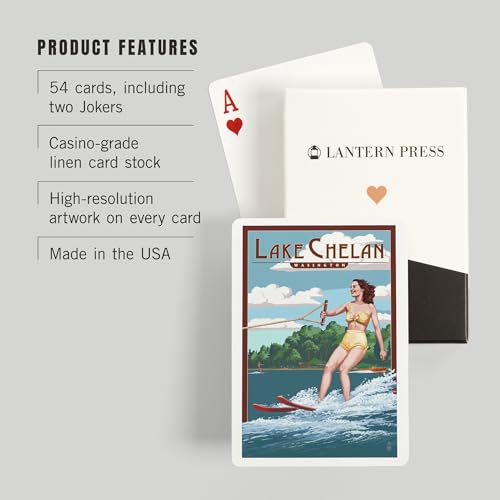 Juego de 52 cartas estilo póker Lake Chelan miniatura 3