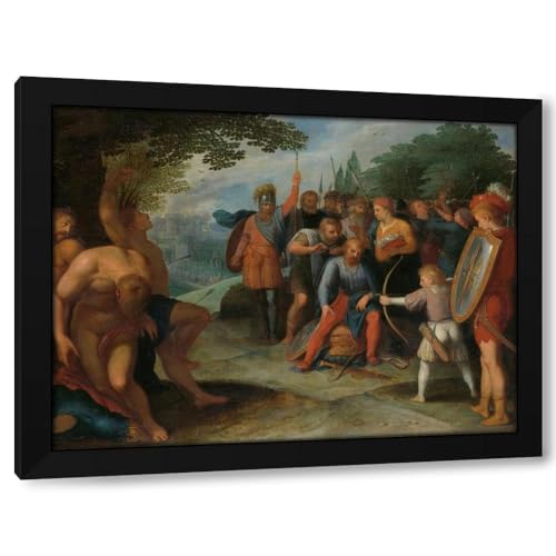 Otto Van Veen 24x19 Black Modern Framed Art Print Titled: