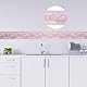 sourcing map Wandpapier Bordüre Selbstklebend Wandbelag PVC Boden für Küche Bad Schlafzimmer Wanddekor 3,94 Zoll von 32,8 Fuß Rosa Wellenmuster